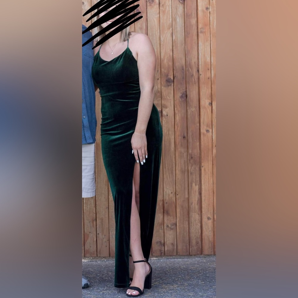 Dark green prom dress